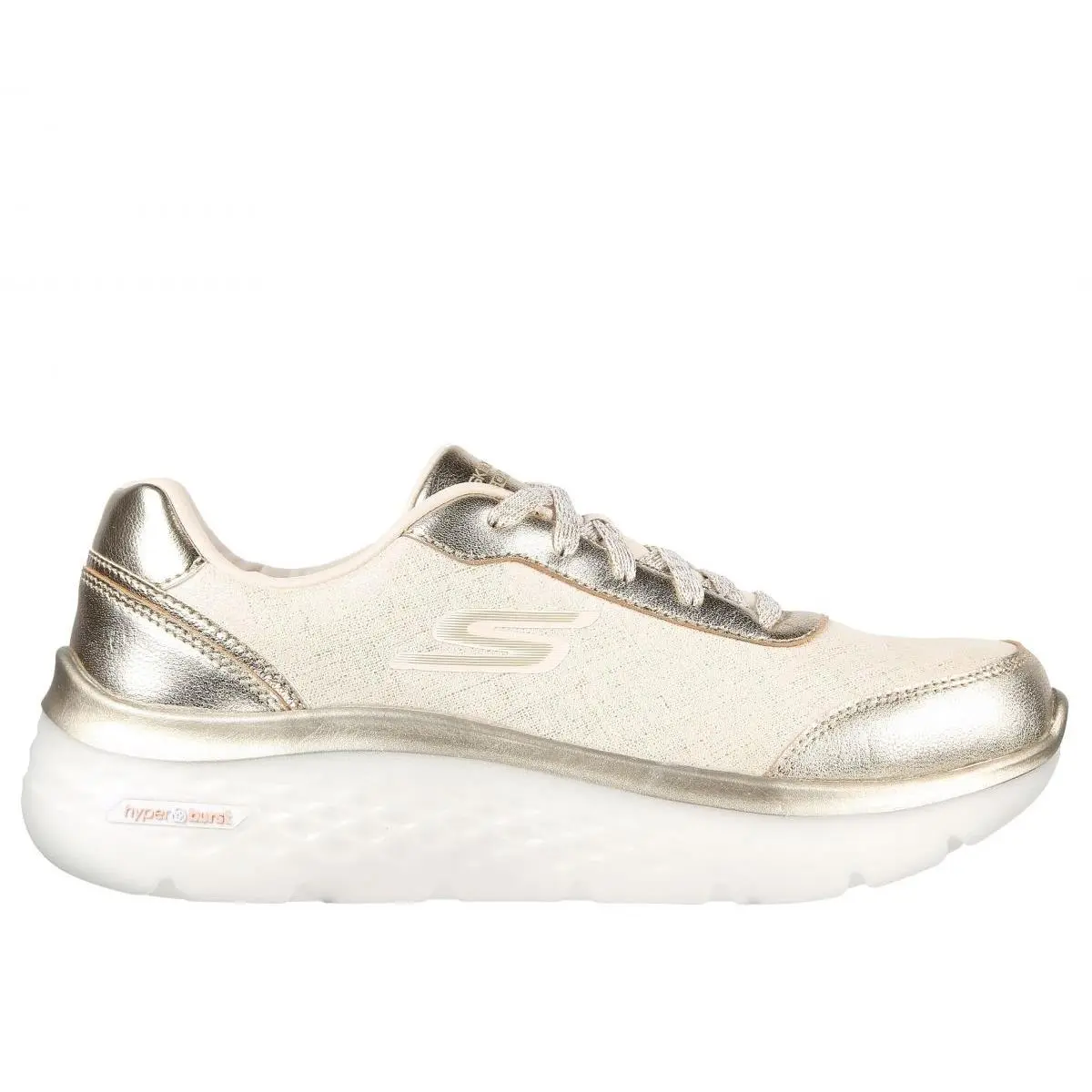 Skechers Women`s Go Walk Hyper Burst Giselle White/gold - 124595-WGD White/gold
