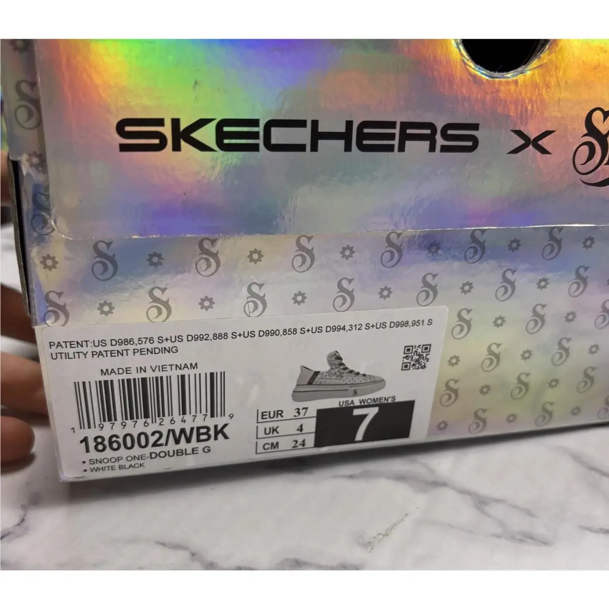 Skechers shoes - Skechers Premium Leather Slip-ins Snoop One - Double G - 186002-BLSH - White (UPC: 198376229283) 9