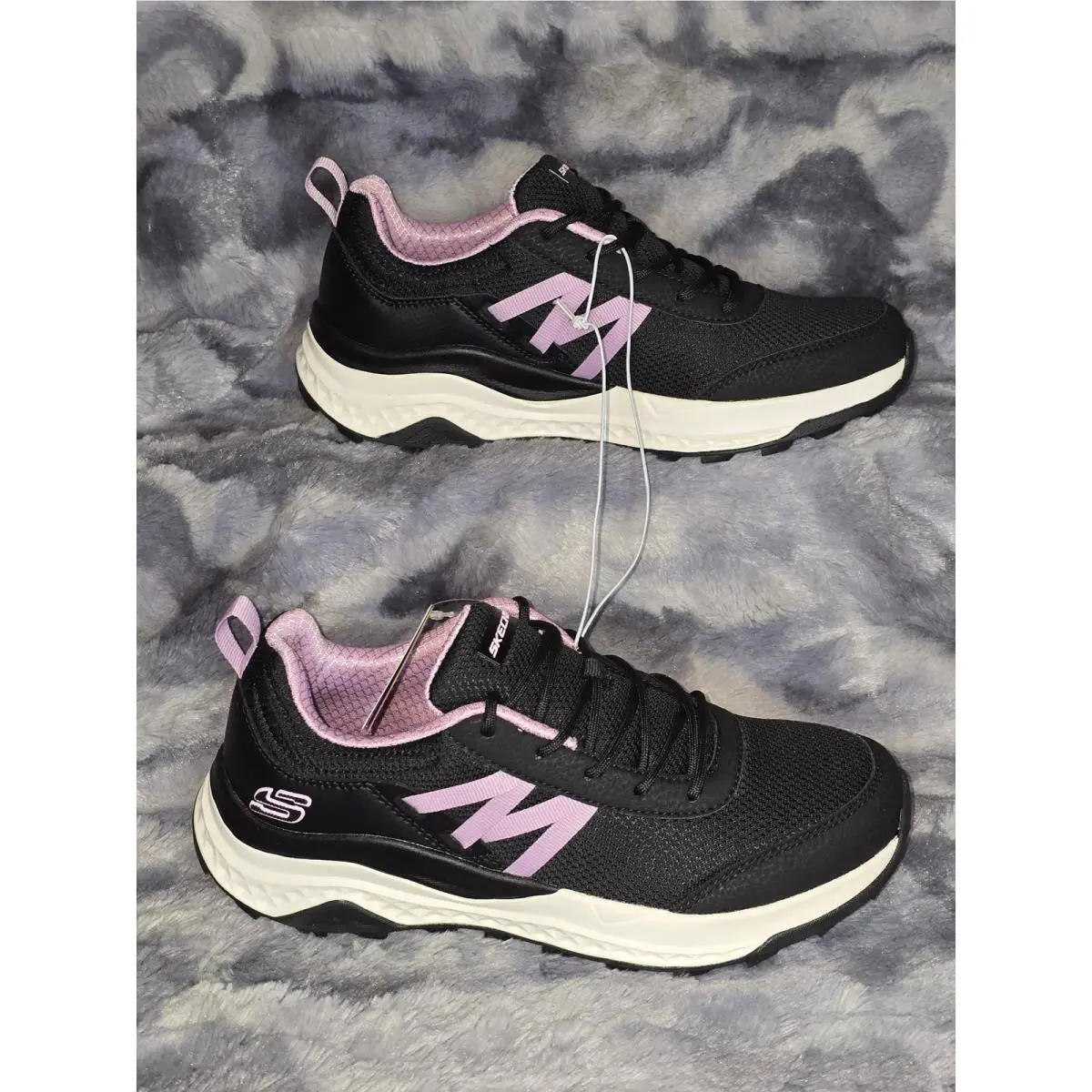 Skechers Outdoor Memory Foam Trail Hiker Sneakers Black Pink Size 7.5