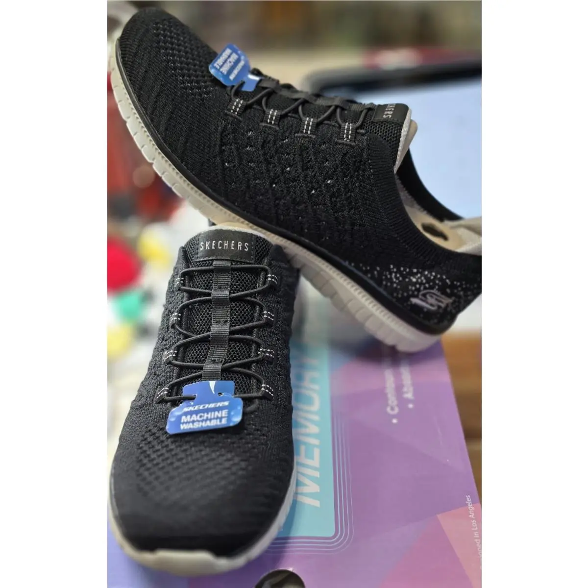 Skechers Womens Virtue Sneaker Black Size 8.5