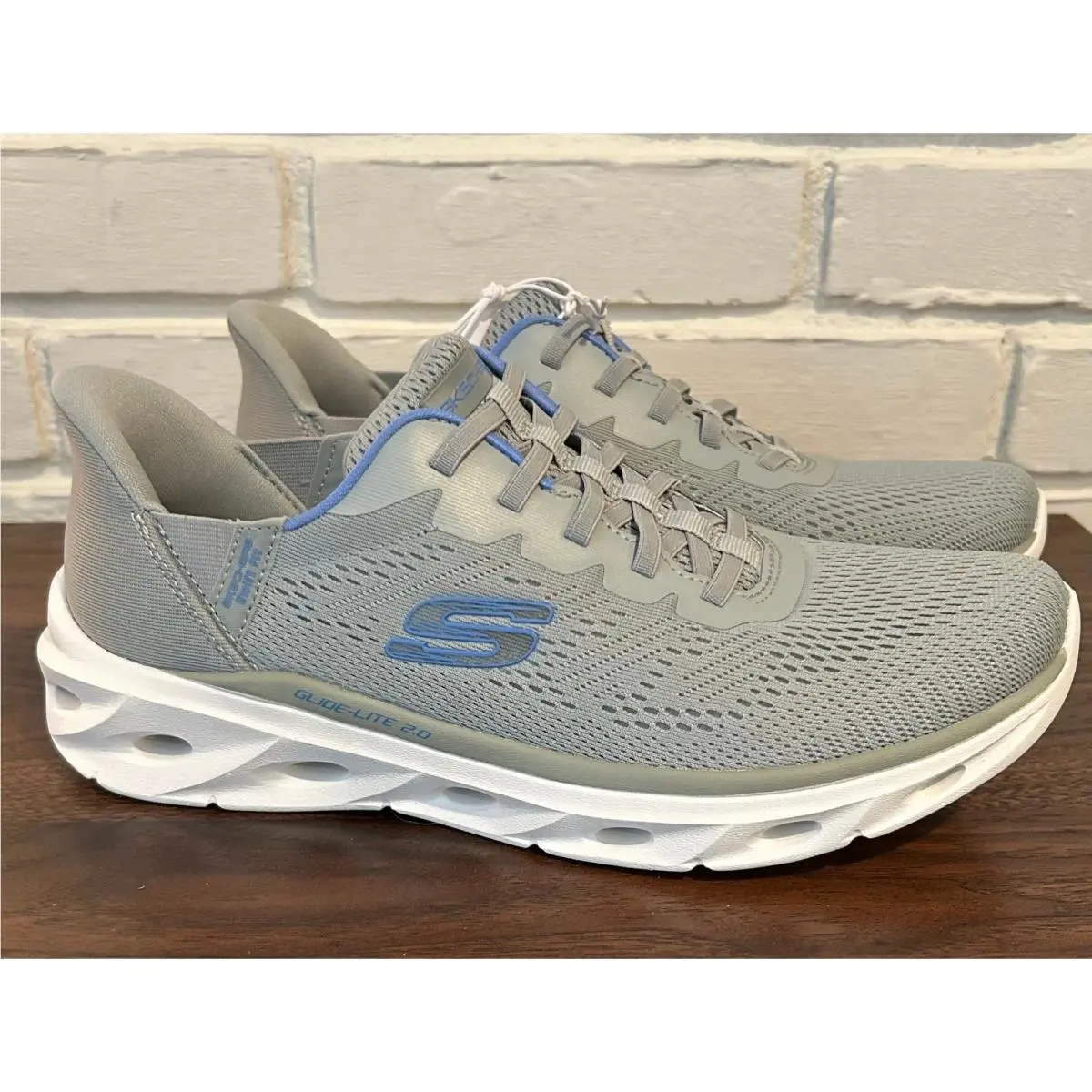 Skechers Hands Free Slip-ins Glide-lite 2.0 Grey Blue Sneakers 179341 W 10