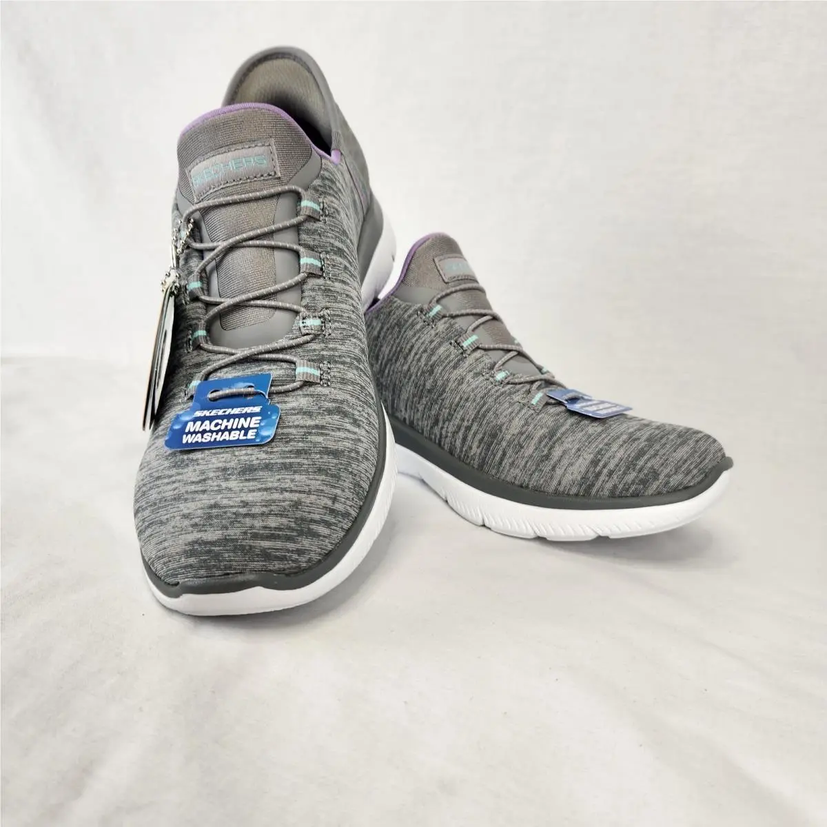 Skechers Women`s Sz 6 Summits Dazzling Haze Slip-ins Gray/multi Low Top Sneakers