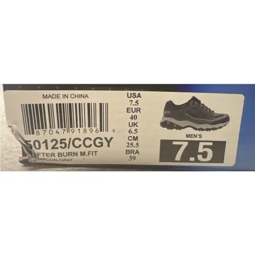 Skechers shoes - Skechers Afterburn M. Fit - Afterburn Fit - Charcoal/Gray (UPC: 0887047918969) 9