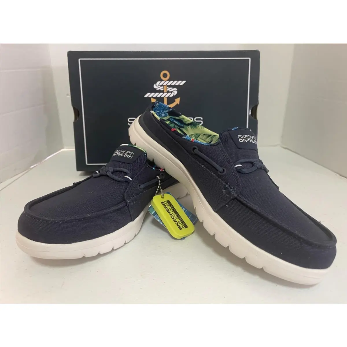 Skechers On-the-go Flex-saltwater Washable Canvas Mules Navy Size 8.5 /M