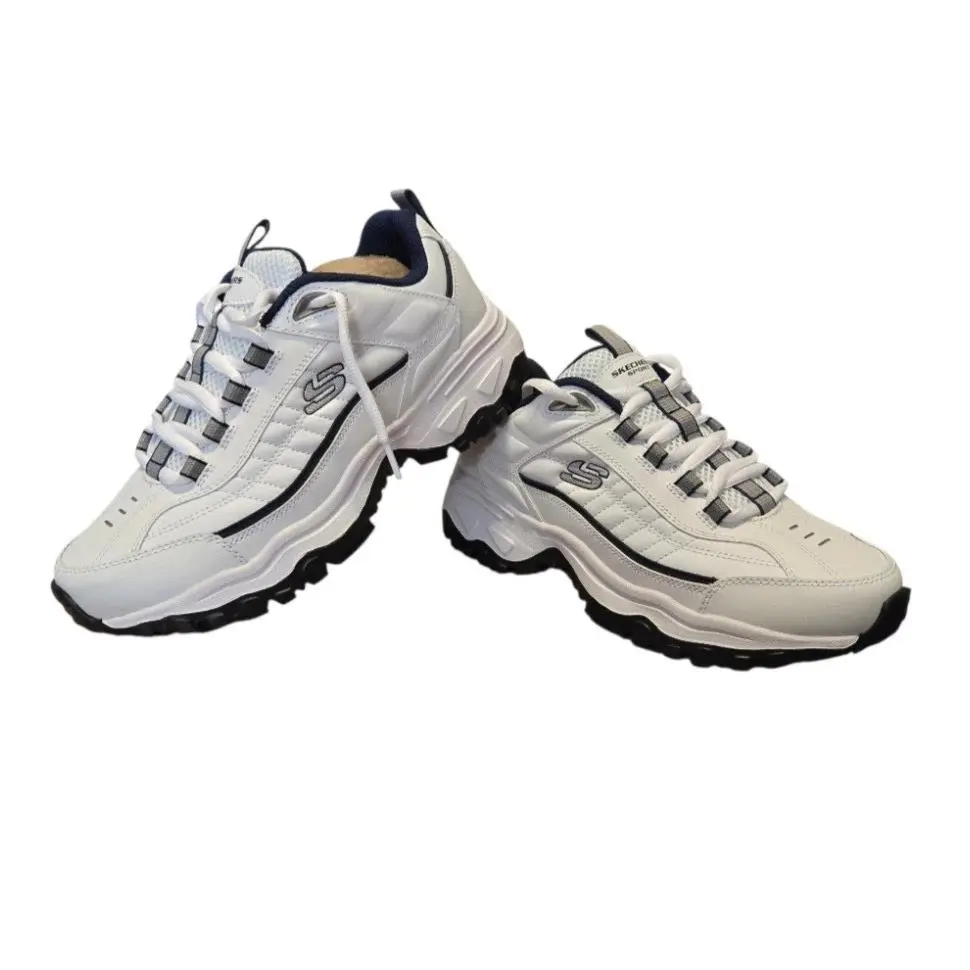 Skechers Energy Afterburn Lace-up Sneakers in White and Navy Blue Size: 8 Men