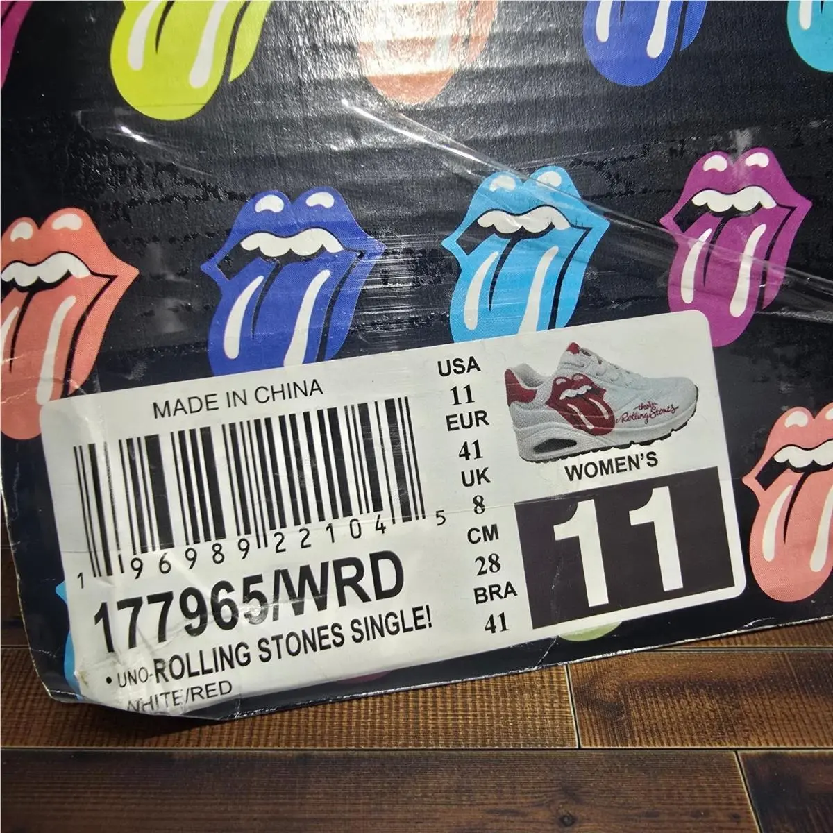 Skechers shoes - UNO X THE ROLLING STONES - 177965-WBK - White Black (UPC: 197627619224) 13