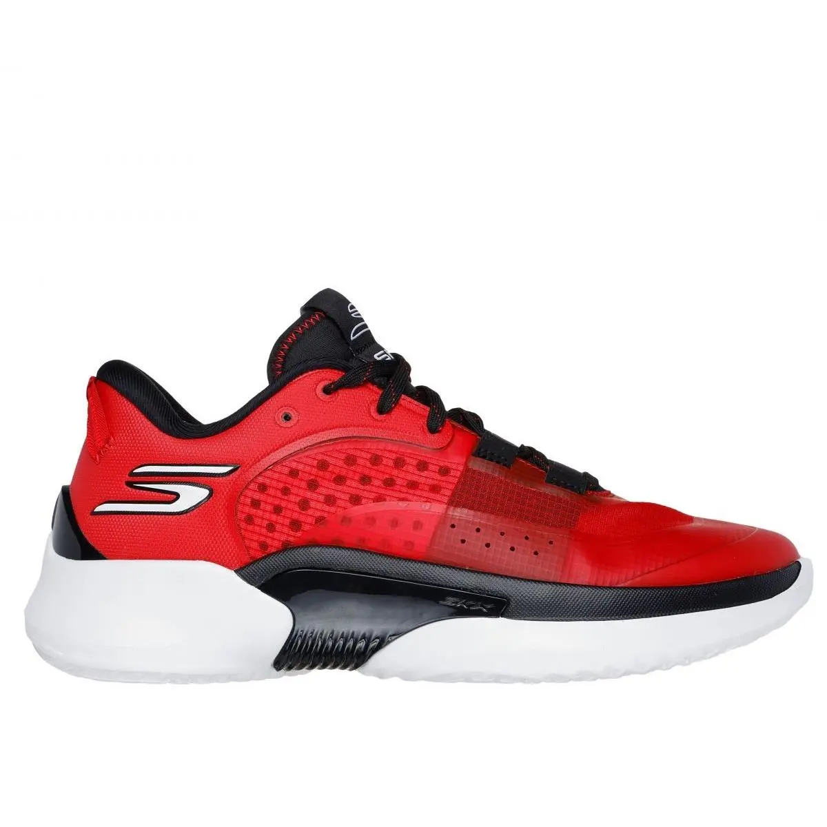 Skechers Men`s Skx Resagrip Basketball Shoes Red/black - 253007-RDBK Red/black