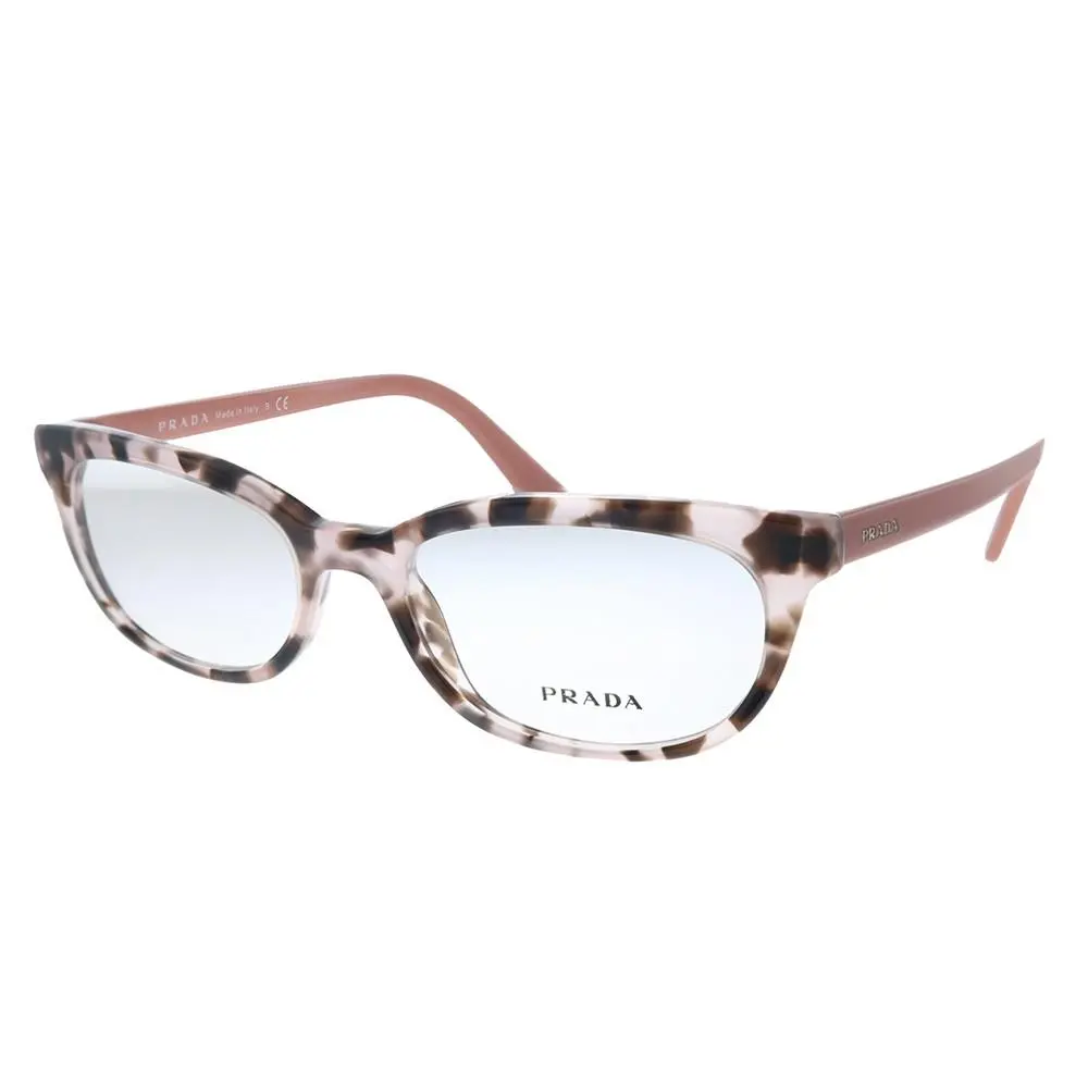 Prada Catwalk PR 13VV ROJ1O1 Spotted Pink Plastic Oval Eyeglasses 51mm