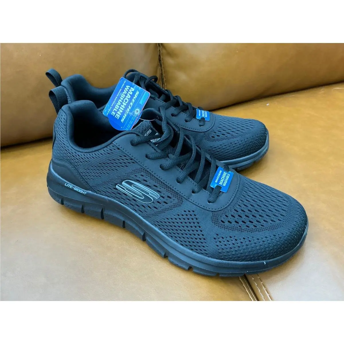 Skechers Sport Memory Foam Shoes Mens 10 Black Lightweight Mesh Sneakers