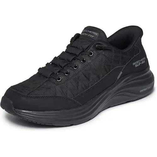 Skechers Men`s Contour Foam Cozy Fit Hands Free Slip-in Shoes - Black Size 8 US