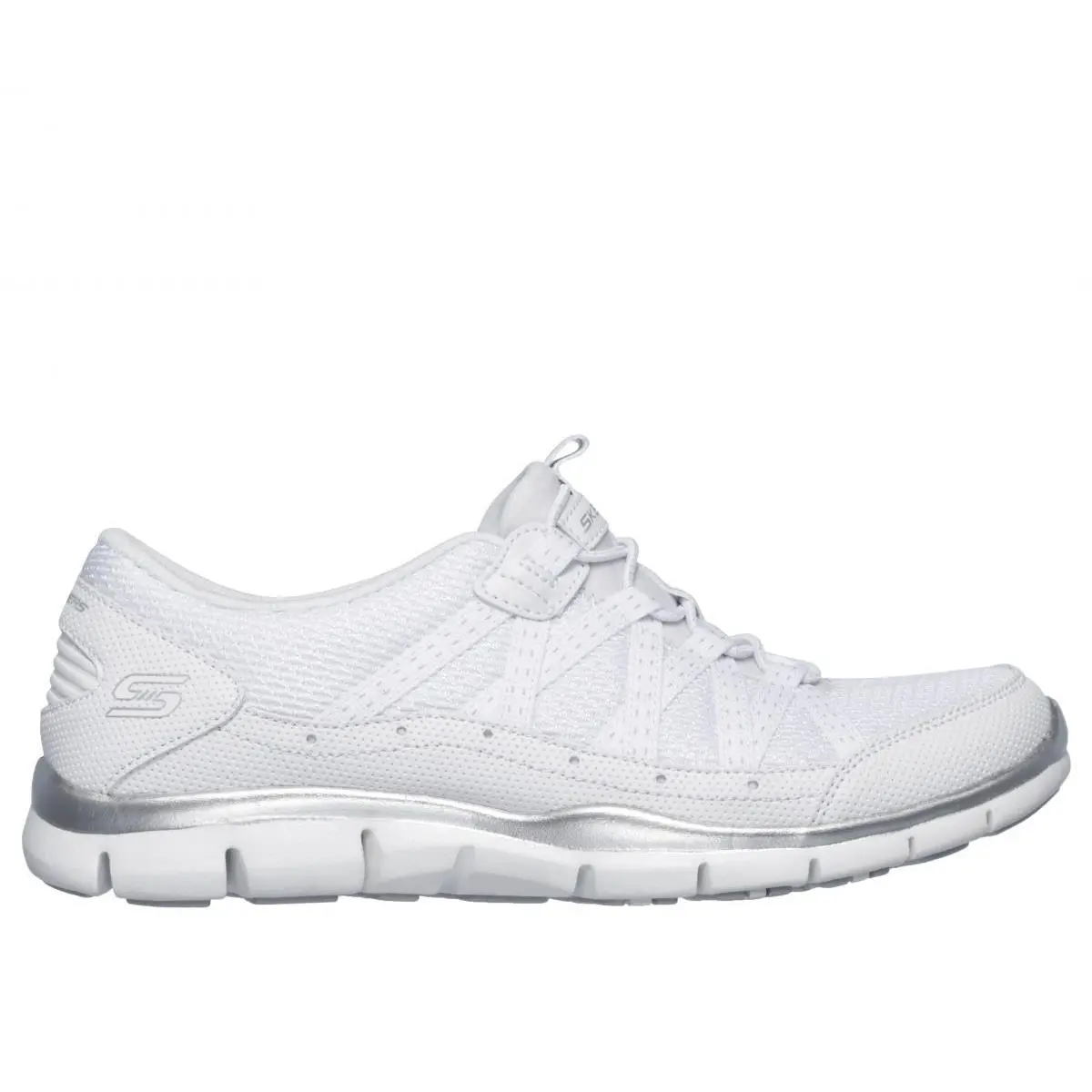 Skechers Women`s Gratis - Strolling Sneaker White/silver - 22823-WSL White/silv