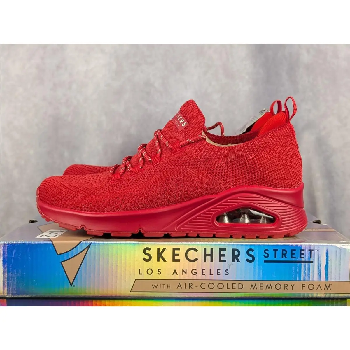 Skechers Street Uno Everywear Red Knit Sneakers Womens 9.5 177102/RED