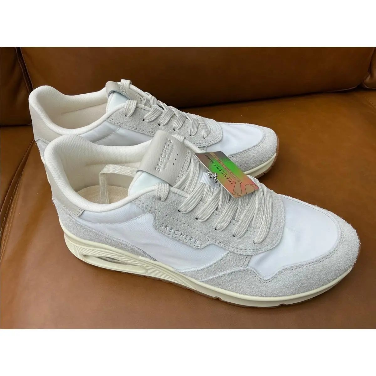 Skechers Uno Vintage Dayz Women Size 11 White 177857 Skech-air Sneakers