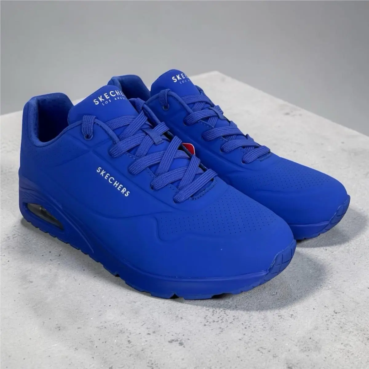 Skechers Women`s Street Uno Stand On Air Lace-up Sneaker Royal Blue. Wide Fit