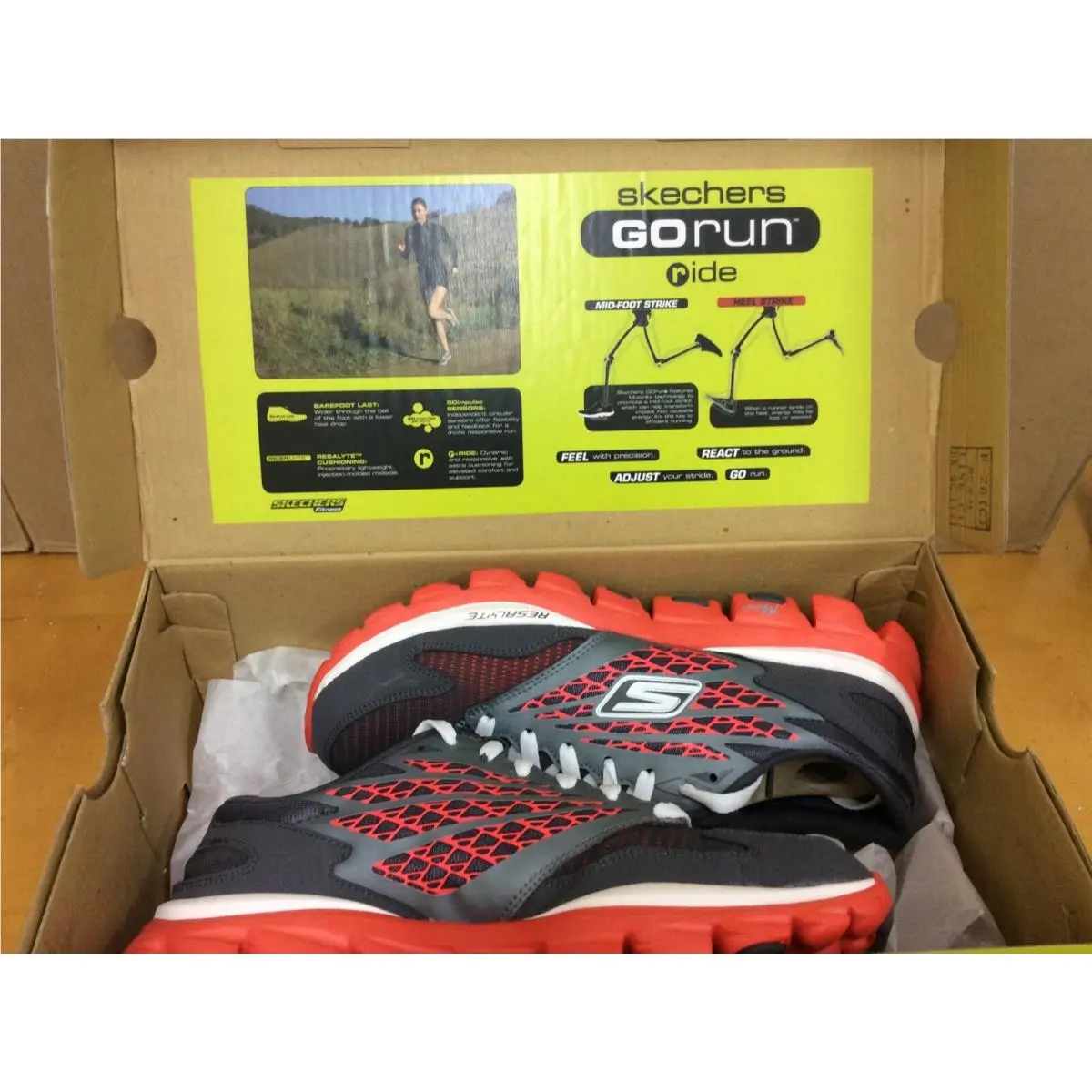 Skechers shoes - SKECHERS Go Run Ride - Run Ride - 13506 CCCL - Charcoal Coral 9