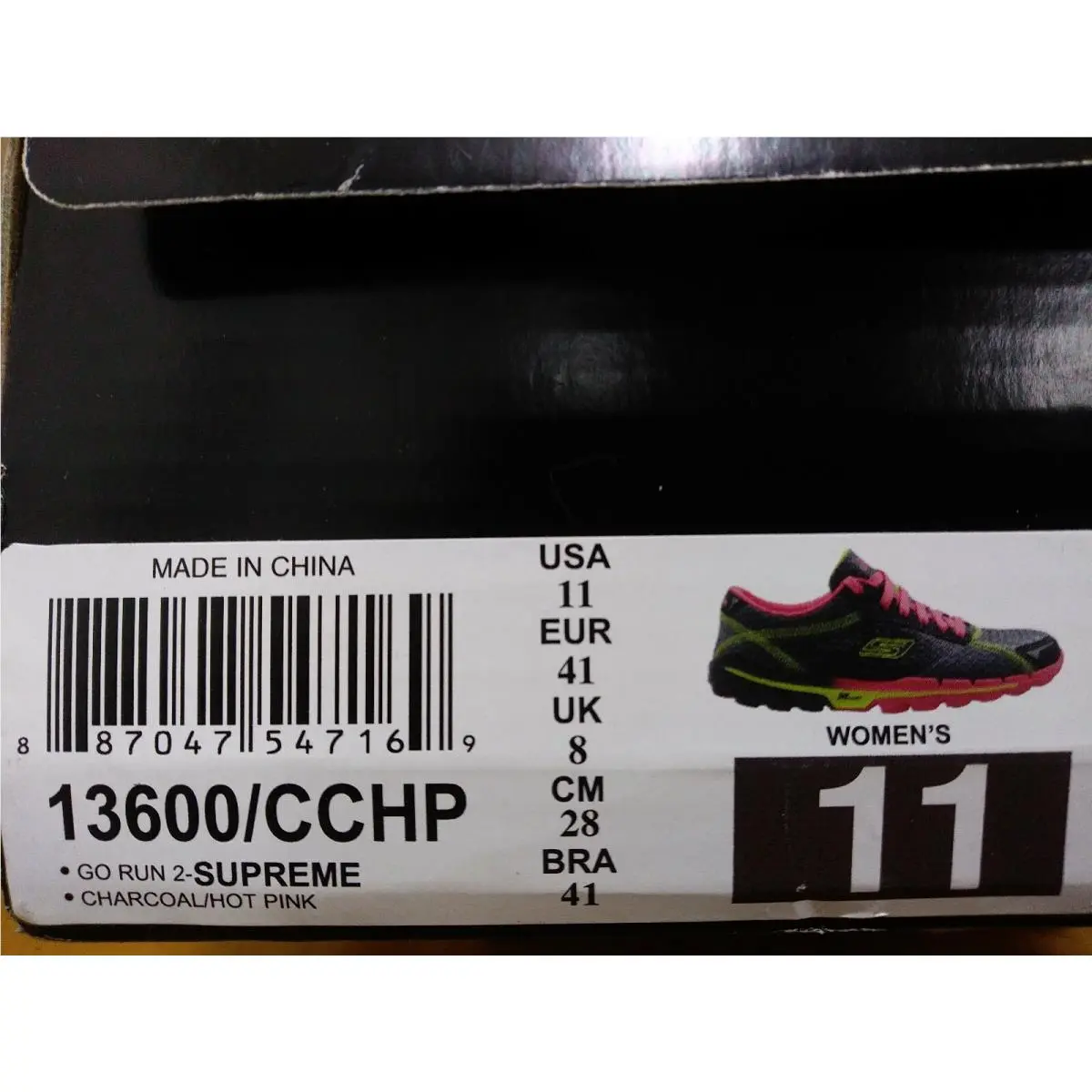 Skechers shoes - Go Run 2 Supreme - Run Supreme - 13600 CCHP - Charcoal Hot Pink 10