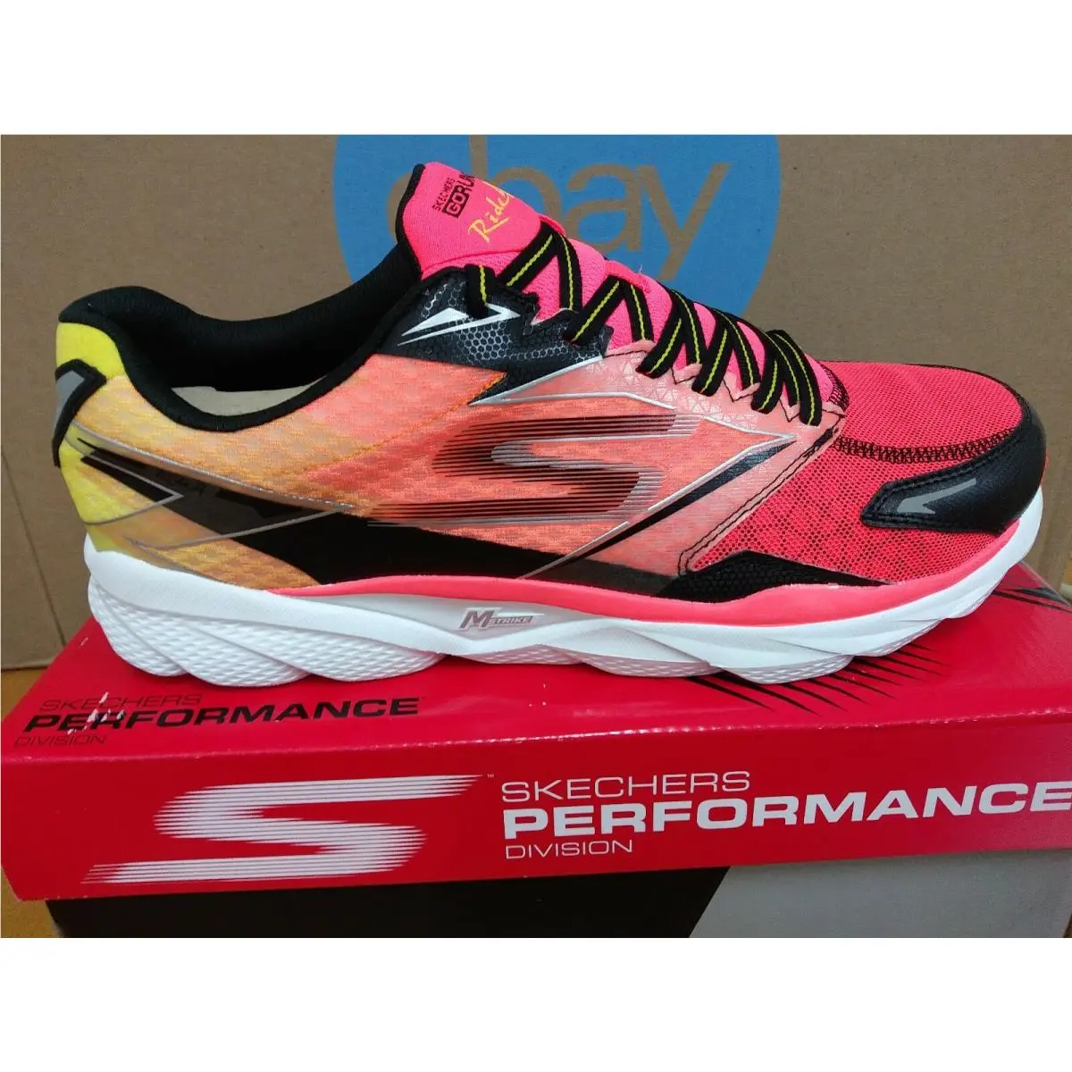 Skechers shoes - SKECHERS GO RUN RIDE 4 - 53998 ORBK - Orange Black 1