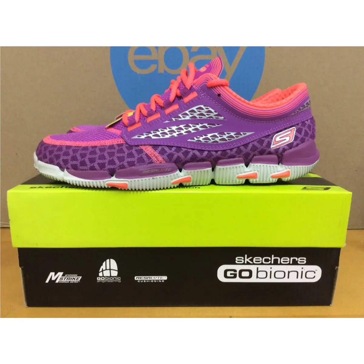 Skechers Go Bionic Prana Womens Running Shoes Size 5.5 Purple Hot Pink E3