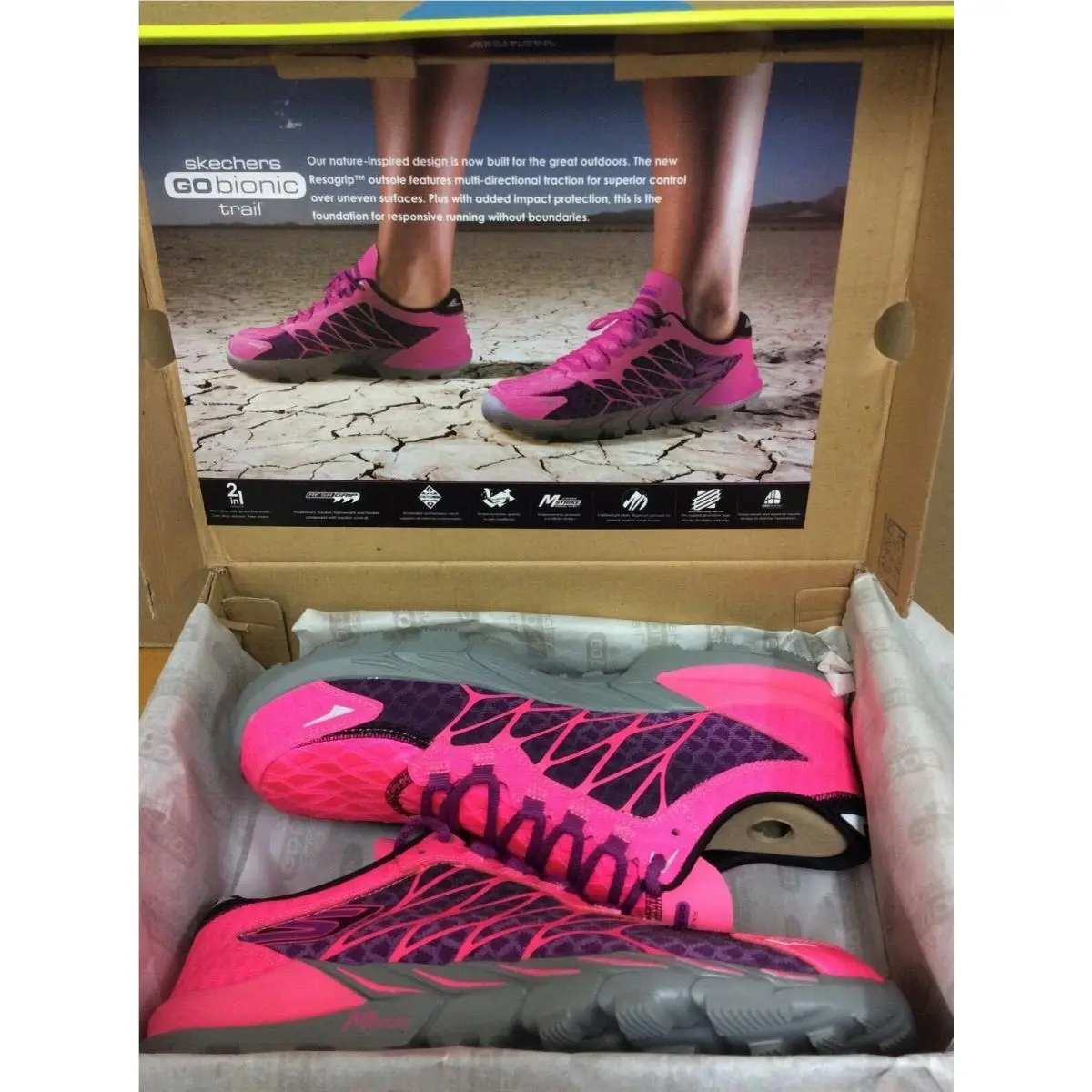 Skechers Vintage Rare Go Bionic Womens Running Shoes 5.5 Hot Pink Purple E3