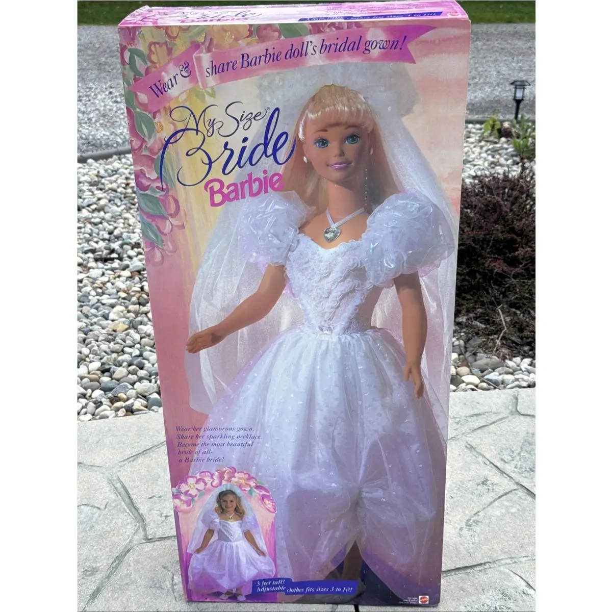 1994 My Size Barbie Bride 3 Foot Doll Wear Share Outfit