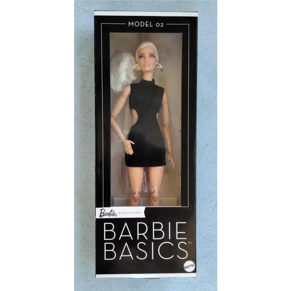 Barbie Basics Model 02 Doll Platinum Blond Black Cut-out Dress 2025 Mattel
