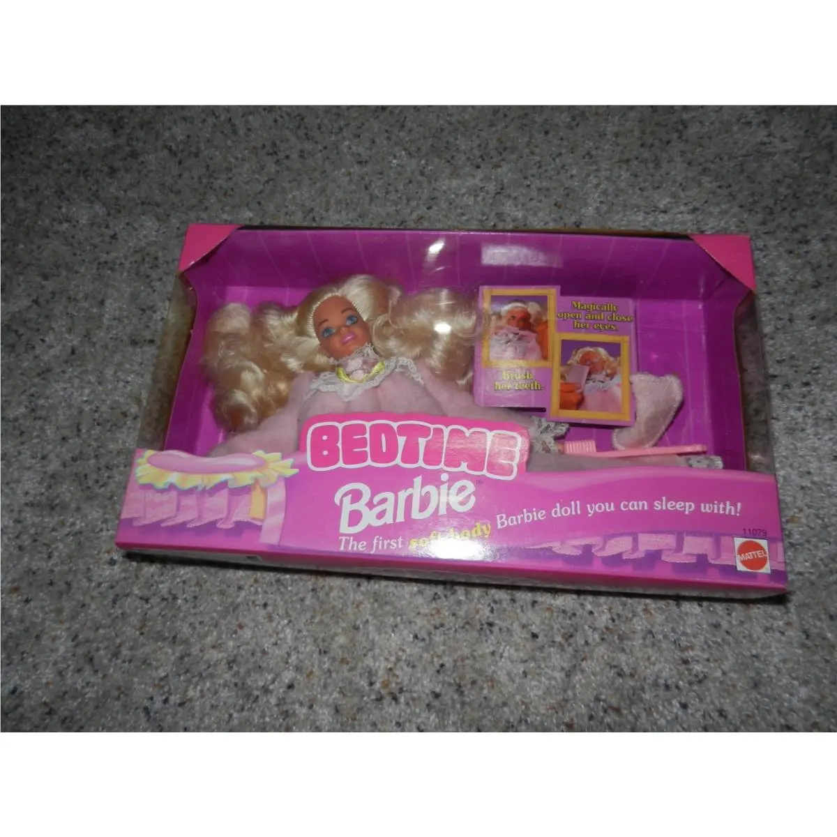 1993 Bedtime Barbie First Soft Body Barbie Doll You Can Sleep with 11079 Nrfb