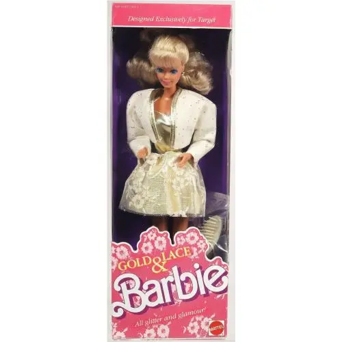 Gold Lace Barbie Doll Designed Exclusively For Target - 7476 Nrfb 1989 Mattel