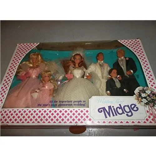 Barbie Wedding Party Midge Gift Set w 6 Dolls: Barbie Ken Midge Allen Kelly
