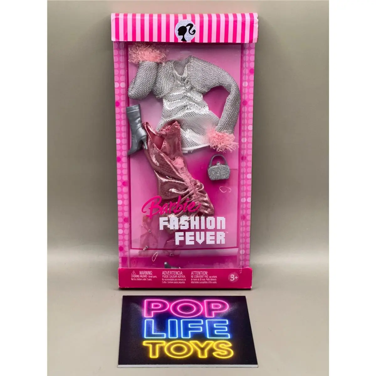 Vintage 2006 Mattel Barbie “fashion Fever Fashions- Pink/silver” K8476 Nip
