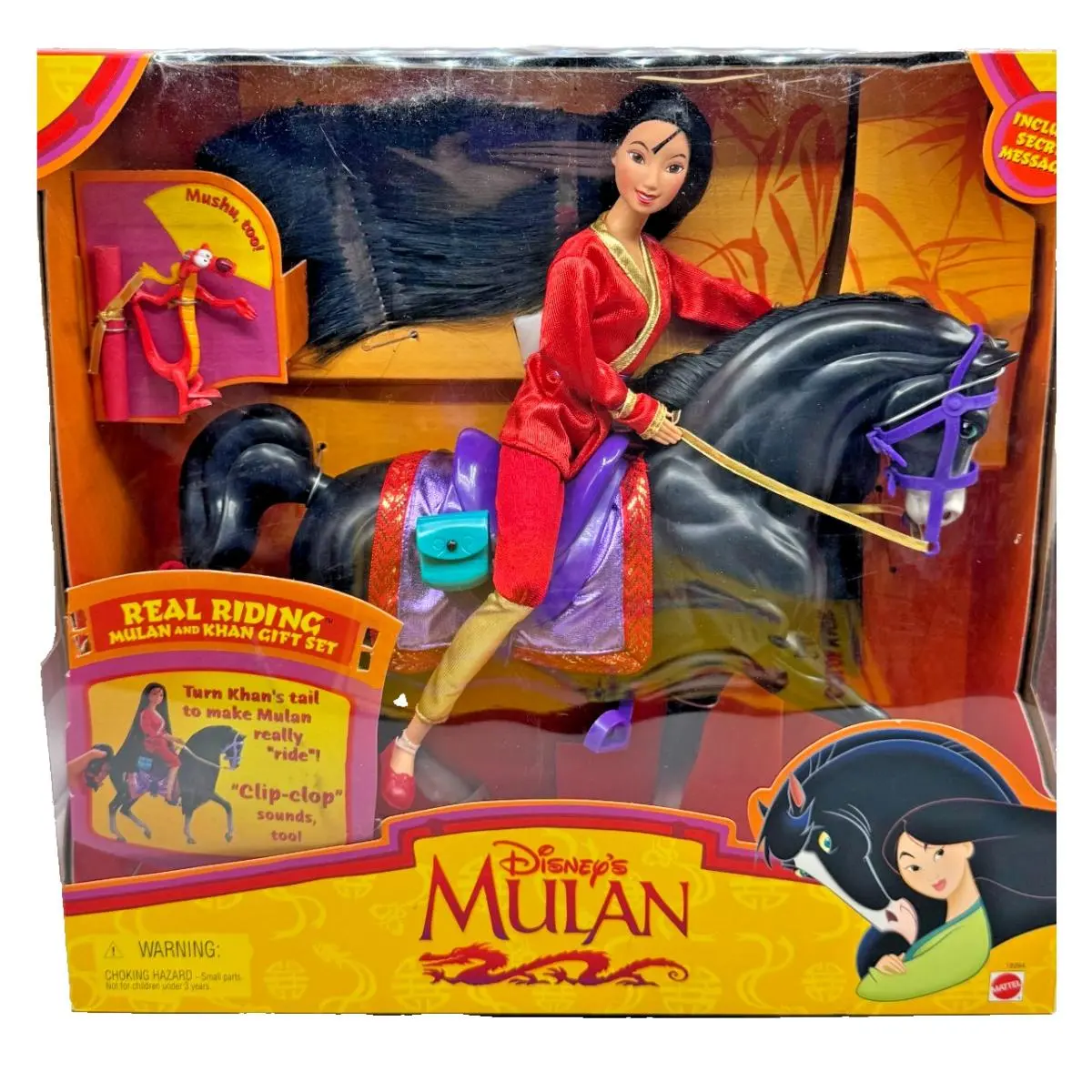 BK Barbie Doll 1997 Maller Disney`s Mulan 18994 Real Ridingkhan Gift Set