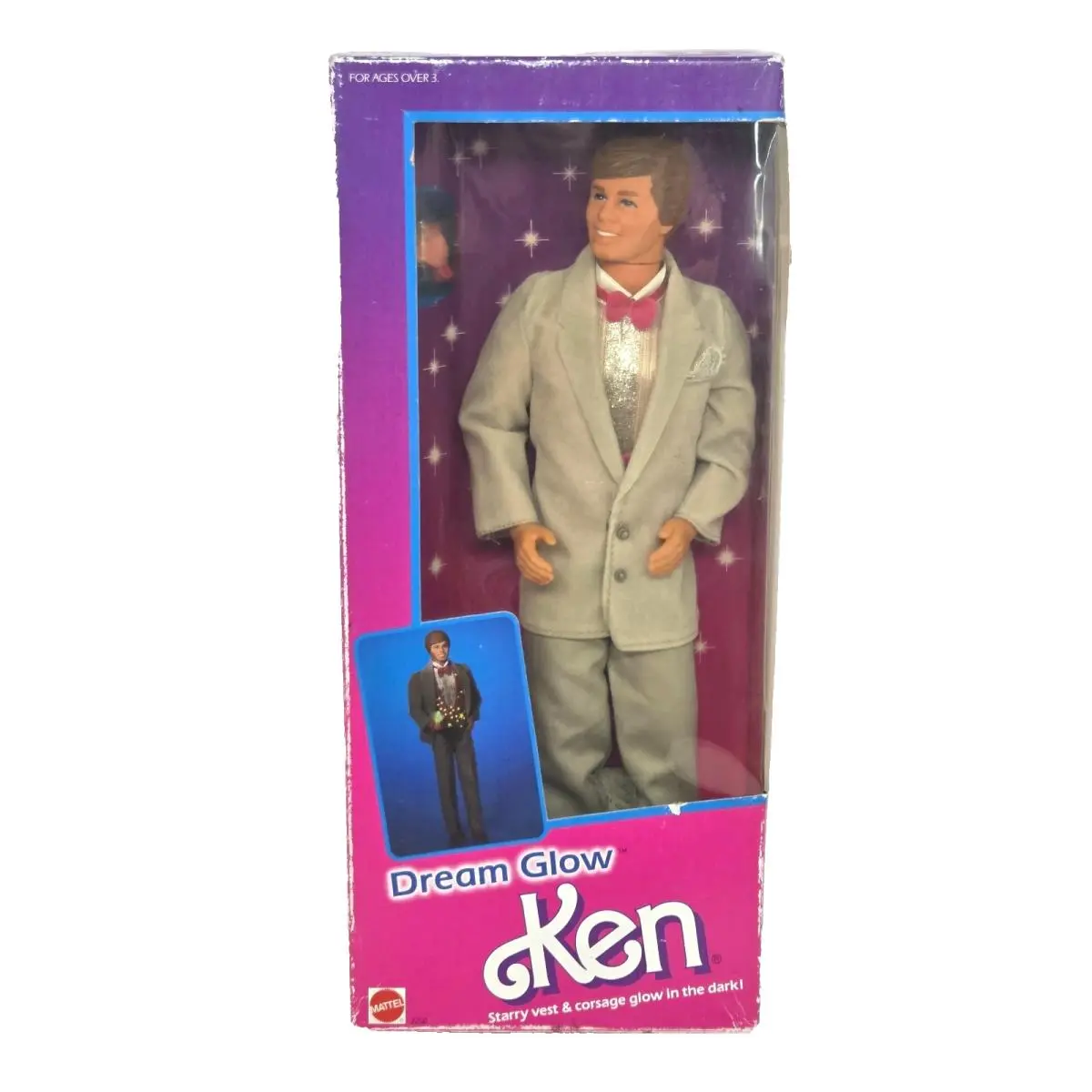 Vintage 1985 Dream Glow Ken Barbie Doll Mattel 2250 Glow IN Dark