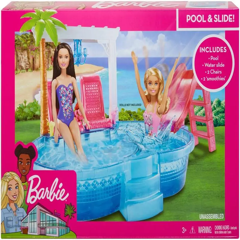 Barbie Glam Pool and Slide Chairs Chandelier and Smoothies