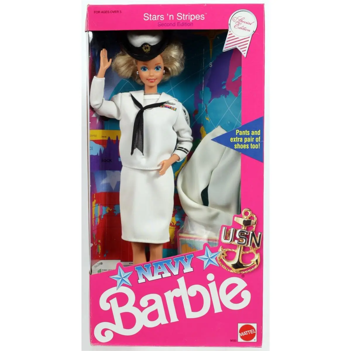 Navy Barbie Doll Stars n Stripes Special Edition - 9693 Nrfb 1990 Mattel Inc