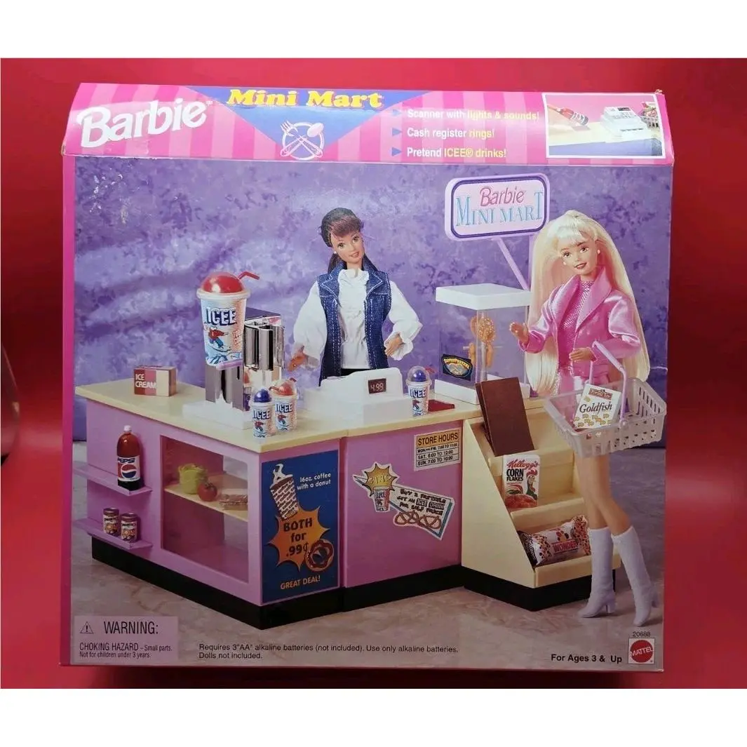 1998 Mattel Vintage Barbie Mini Mart Icee Pretzels Pepsi Kelloggs 20688 Nrfb