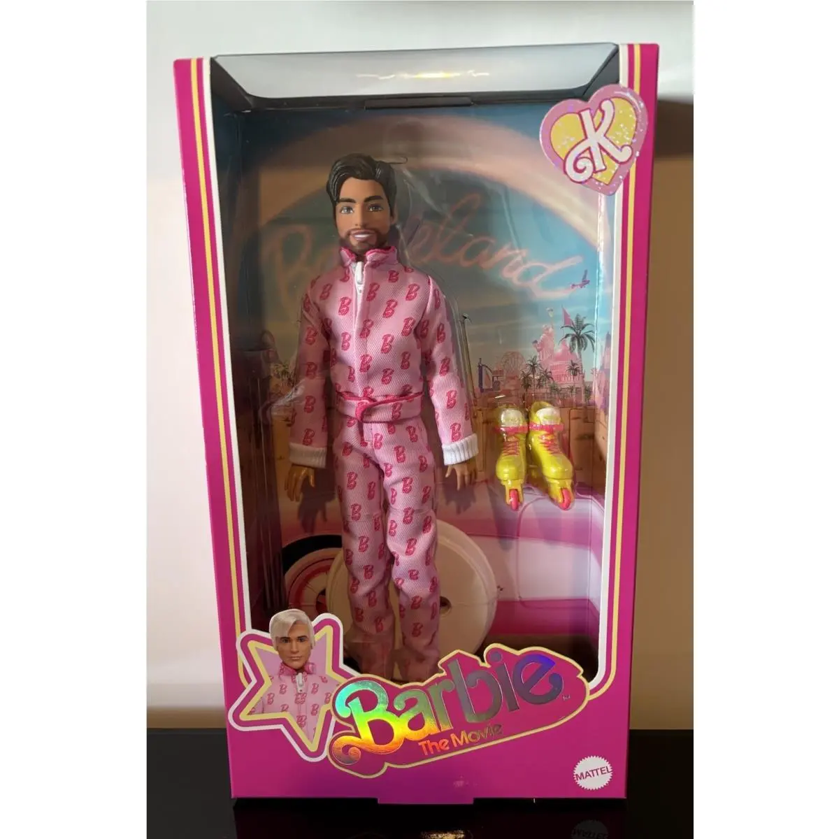Mattel Barbie Ken 12” Articulated Doll In Pink Jumpsuit Skates Box Ooak