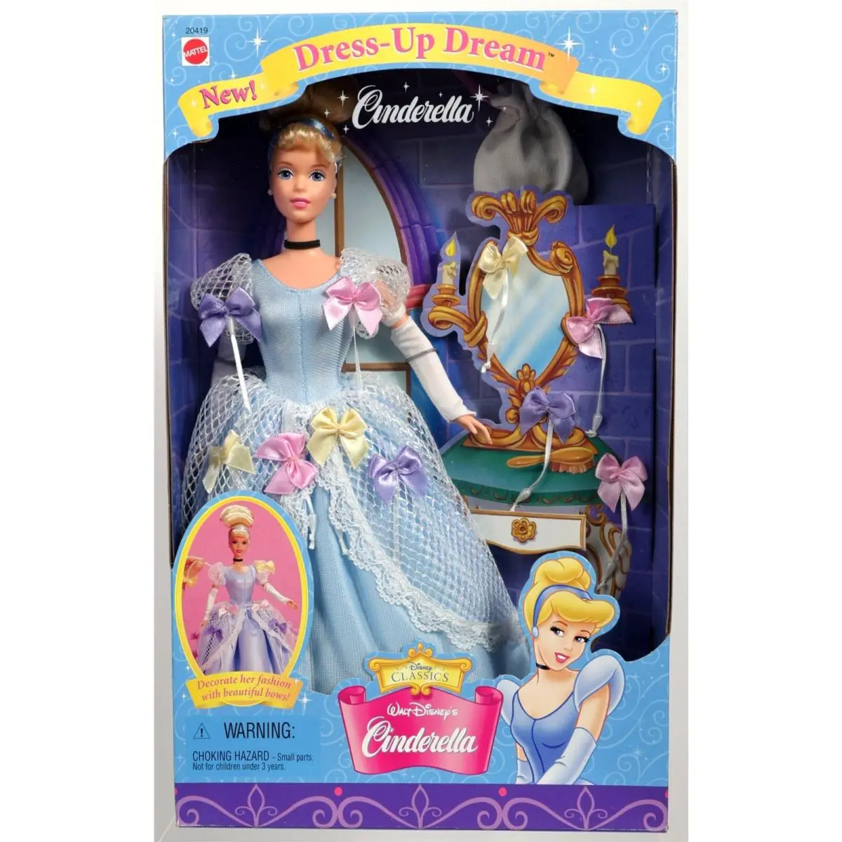 Dress Up Dream Cinderella Doll Disney Classics - 20419 Nrfb 1998 Mattel Inc