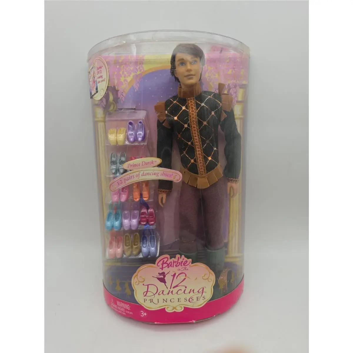 Barbie 12 Dancing Princesses Prince Derek White Caucasian Doll 12 Pairs of Shoes