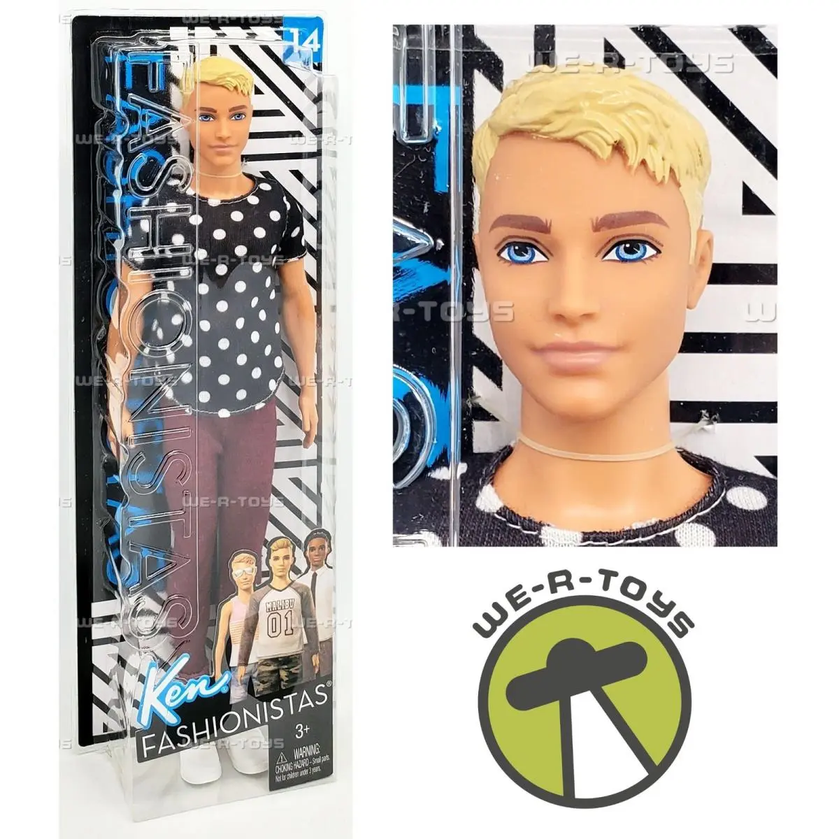 Barbie Ken Fashionistas Doll 14 Black White 2017 Mattel FJF72
