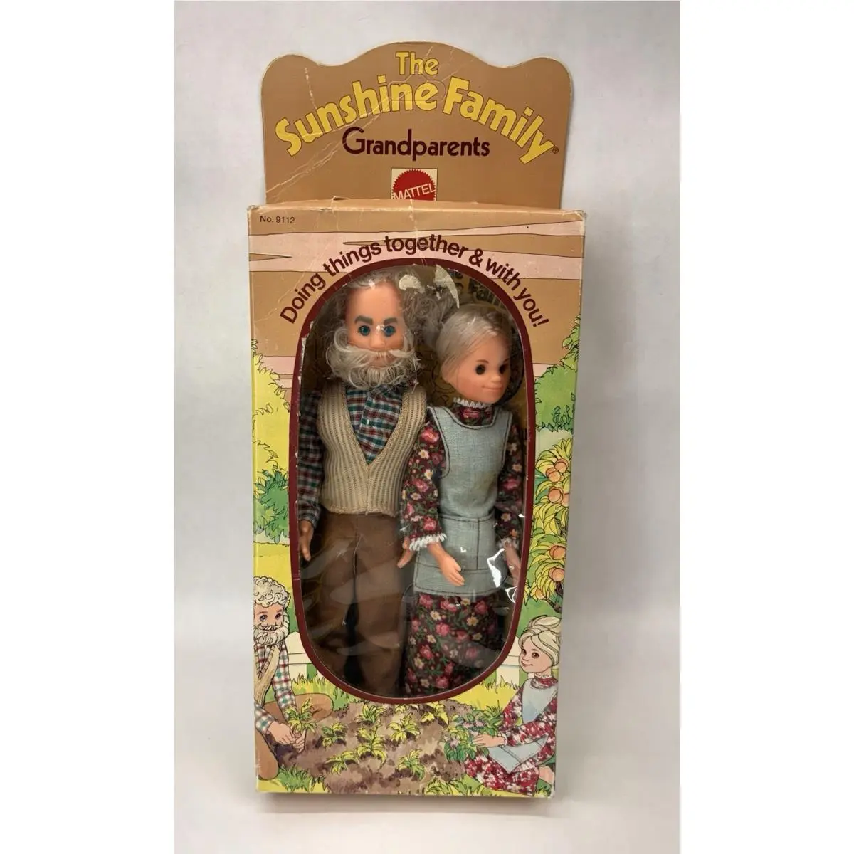 Vintage 1975 Sunshine Family Grandparents 9112 2 Doll Set Grandma Grandpa Mib