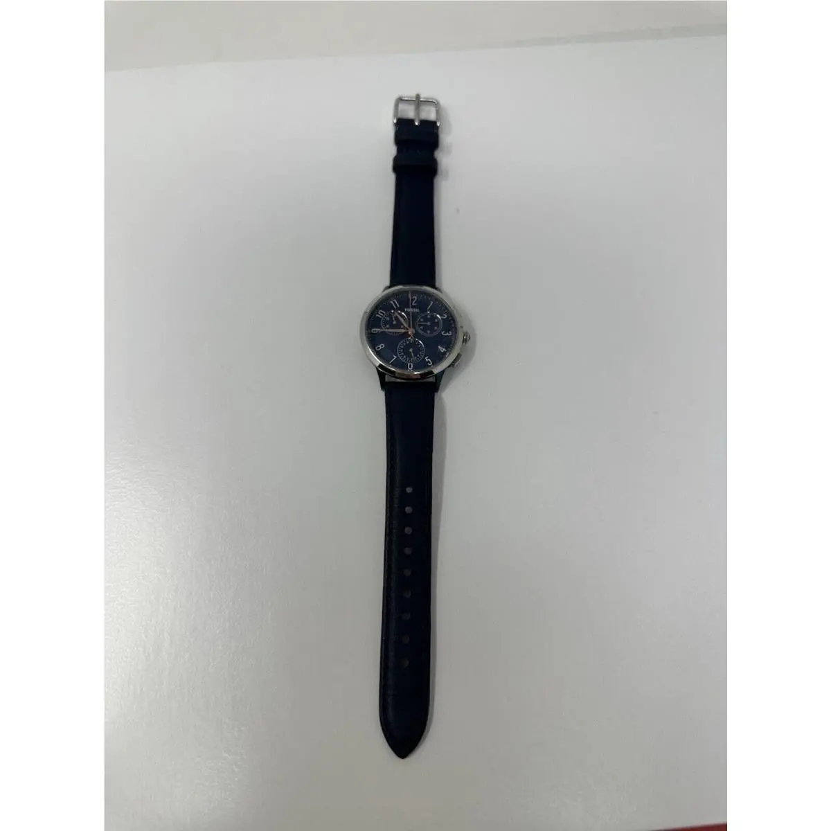 Fossil CH3072 Abilene Blue Dial Blue Leather Strap Chronograph Women`s Watch