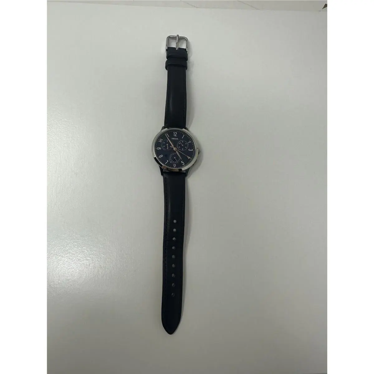 Fossil CH3072 Abilene Blue Dial Blue Leather Strap Chronograph Women`s Watch