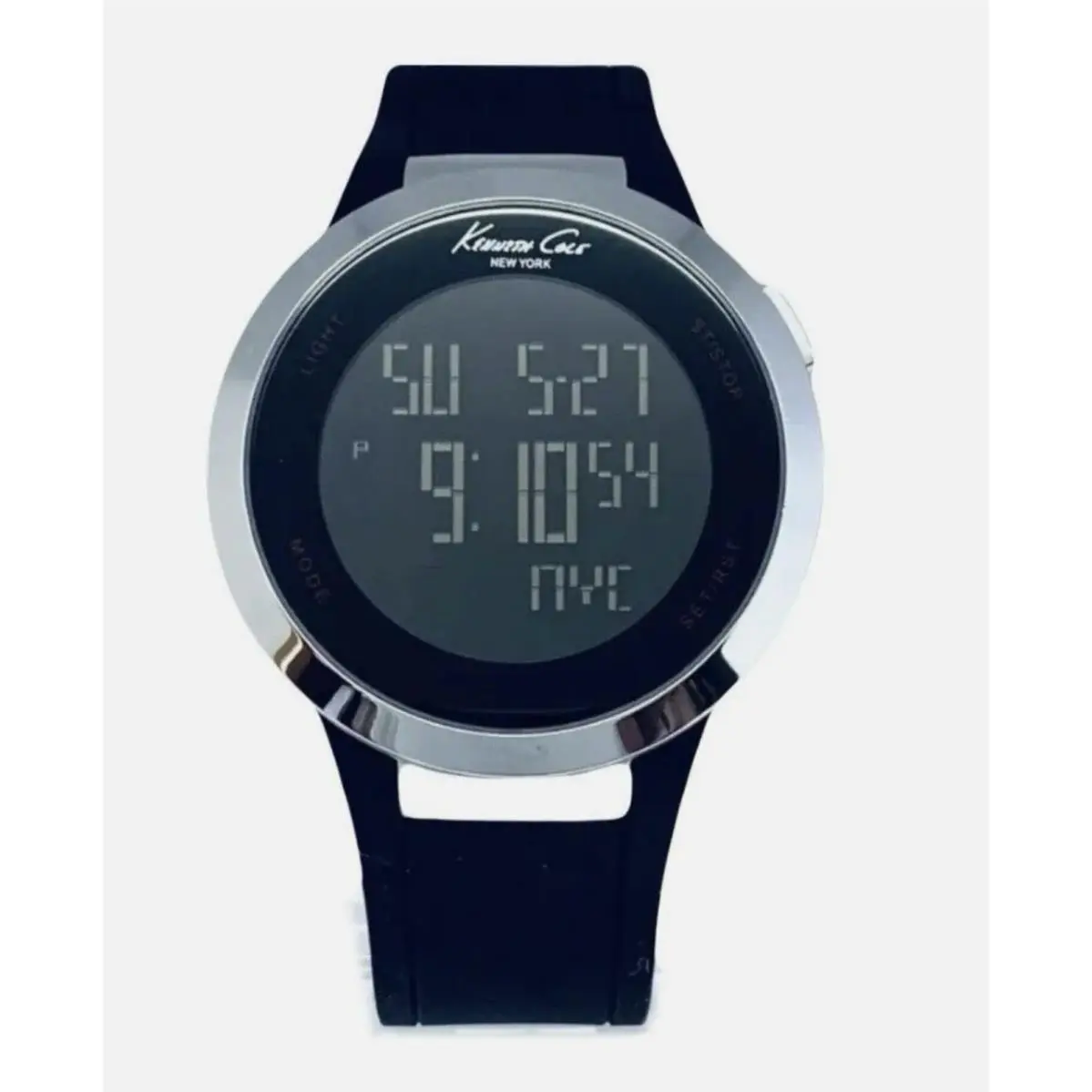 Kenneth Cole KC1639 Unisex Stainless Steel Black Polyurethane Band Strap Watch