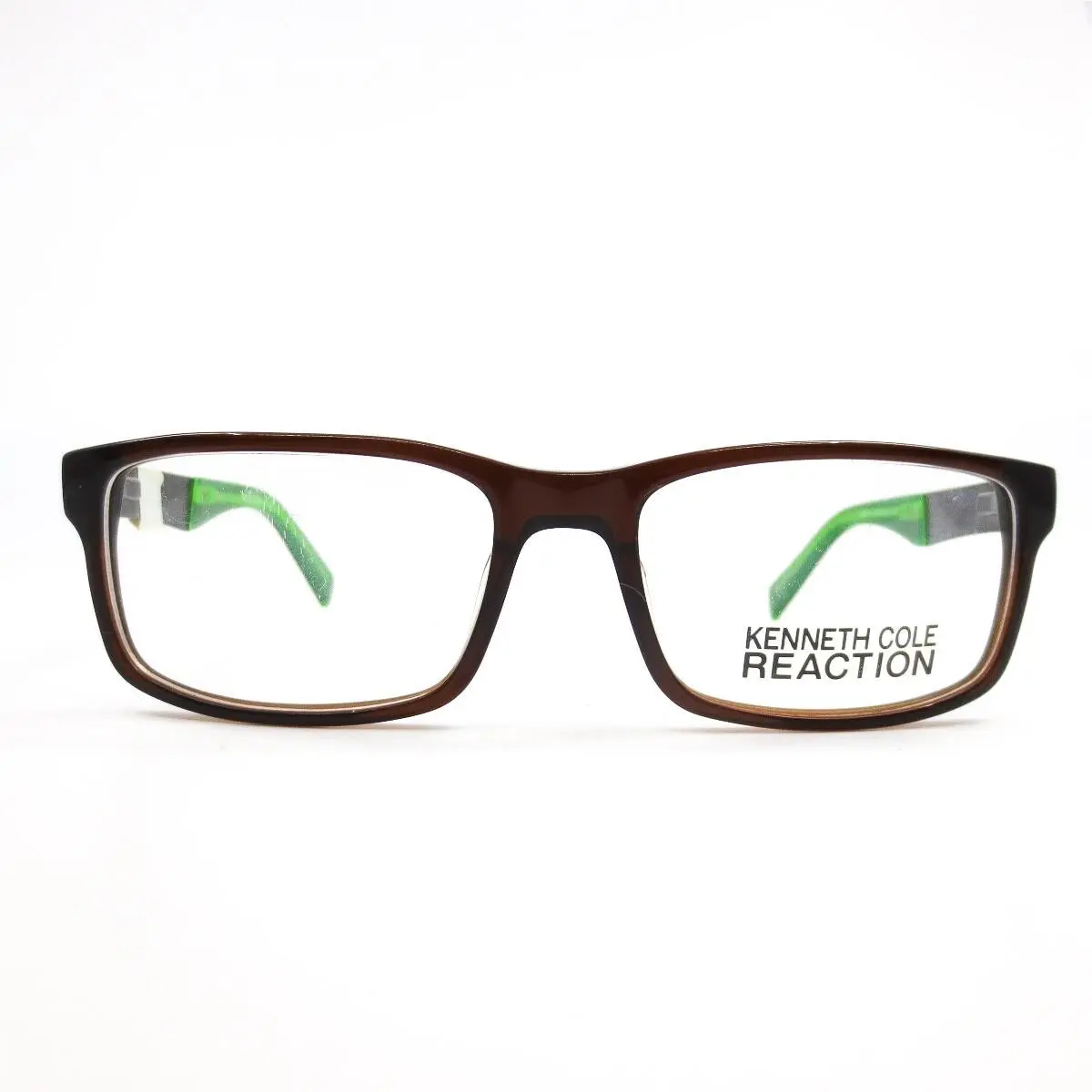 Kenneth Cole Reaction KC0771 048 Brown Green Rectangle Eyeglasses 53 17 140 mm