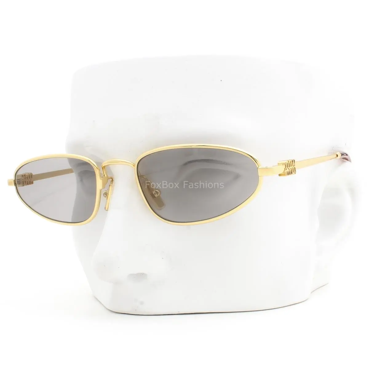Miu Miu Sunglasses Polished Gold Metal Gray Tinted Smu A52 5AK-40O with Case