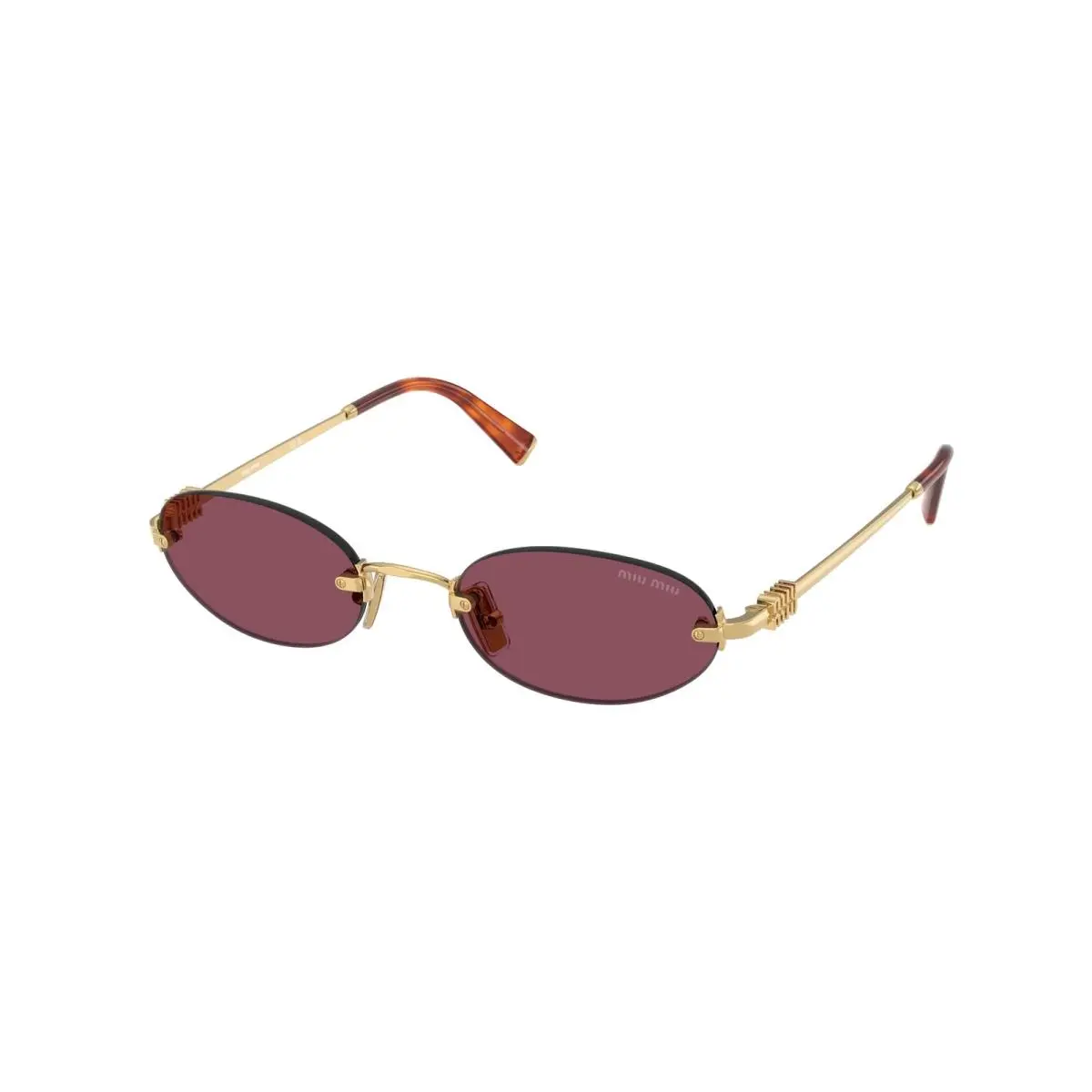 MU A54S 5AK20Y Gold Dark Violet 51 mm Women`s Sunglasses by Miu Miu