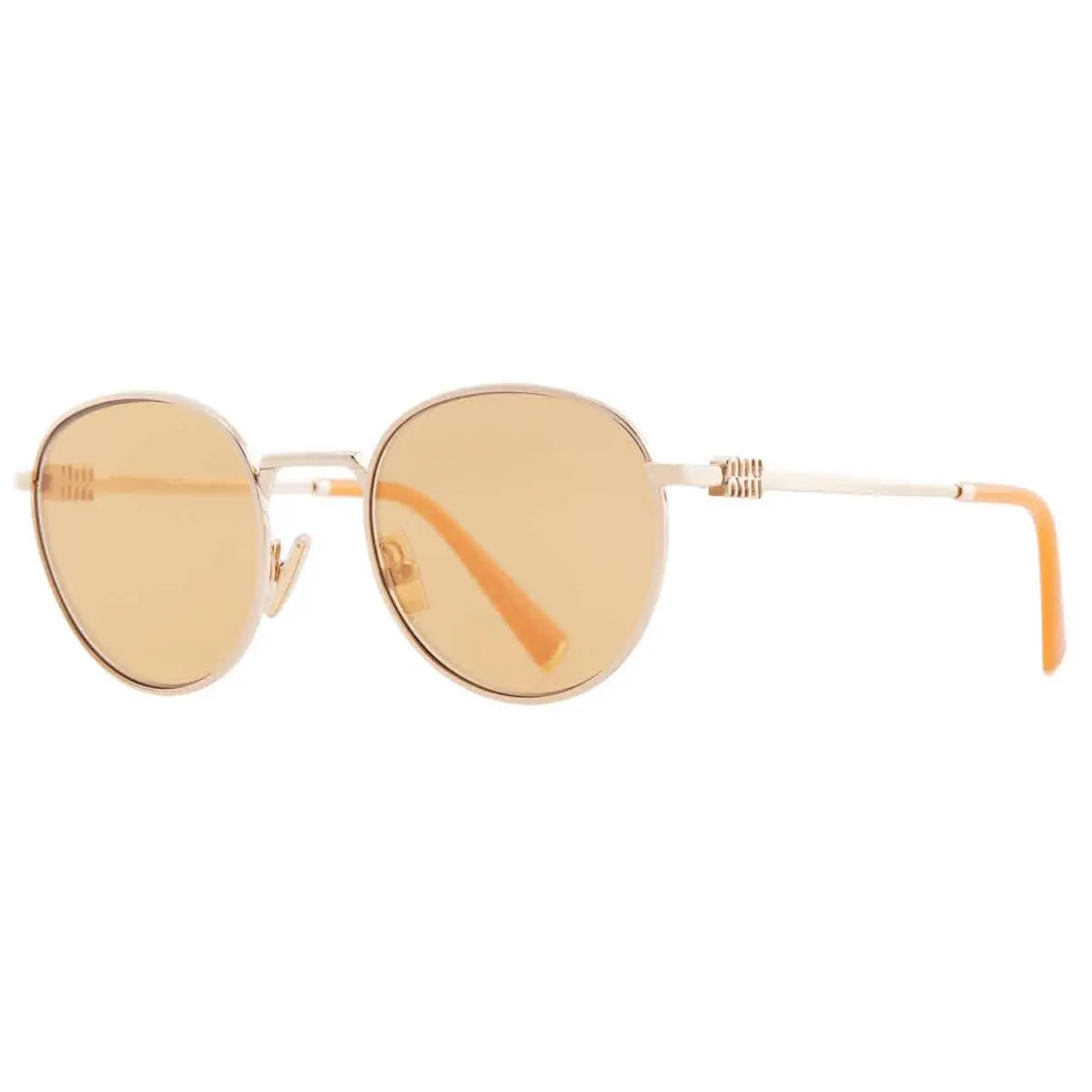 Miu Miu Orange Mirror Silver Round Ladies Sunglasses MU 55ZS 5AK40D 50