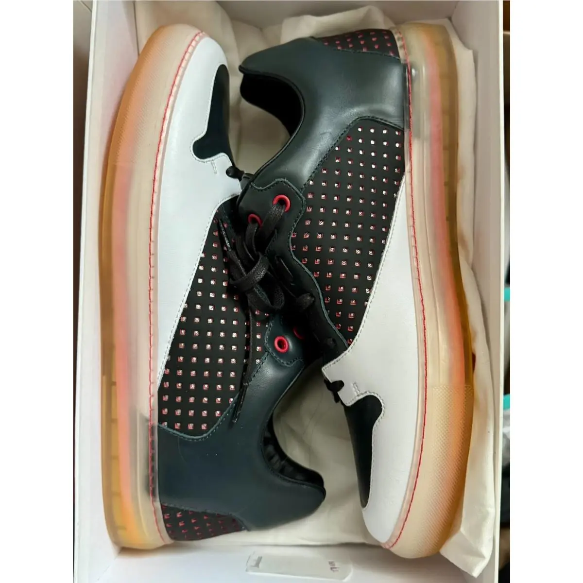 Balenciaga Pelle S. Gomme Sneaker Low 39210 Arena Size 44 EU US 11 White Black