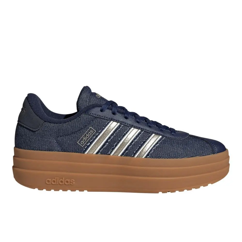 Adidas Vl Court Bold Lace Up Womens Blue Sneakers Casual Shoes JS4471