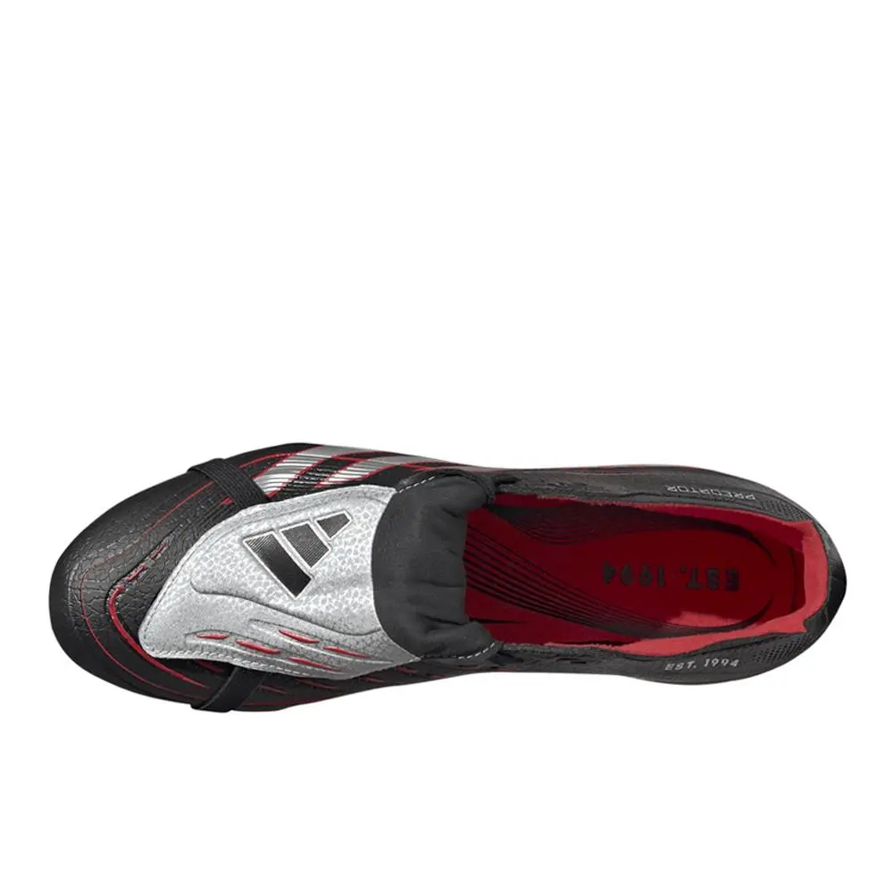 Adidas shoes - adidas Predator Obsidian Strike FoldOver Tongue Firm GroundMulti - JR6881 - Black, Silver 10