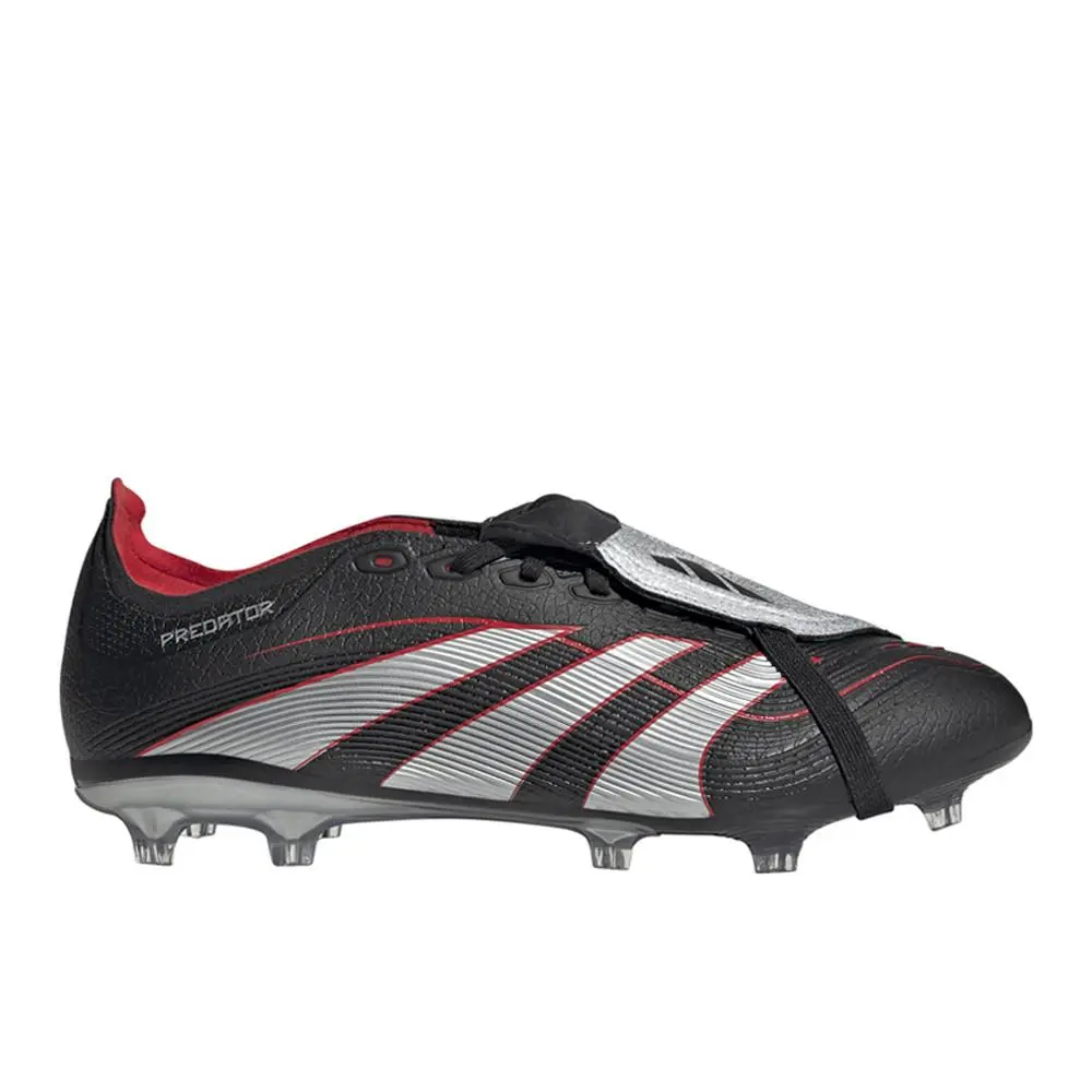 Adidas shoes - adidas Predator Obsidian Strike FoldOver Tongue Firm GroundMulti - JR6881 - Black, Silver 7